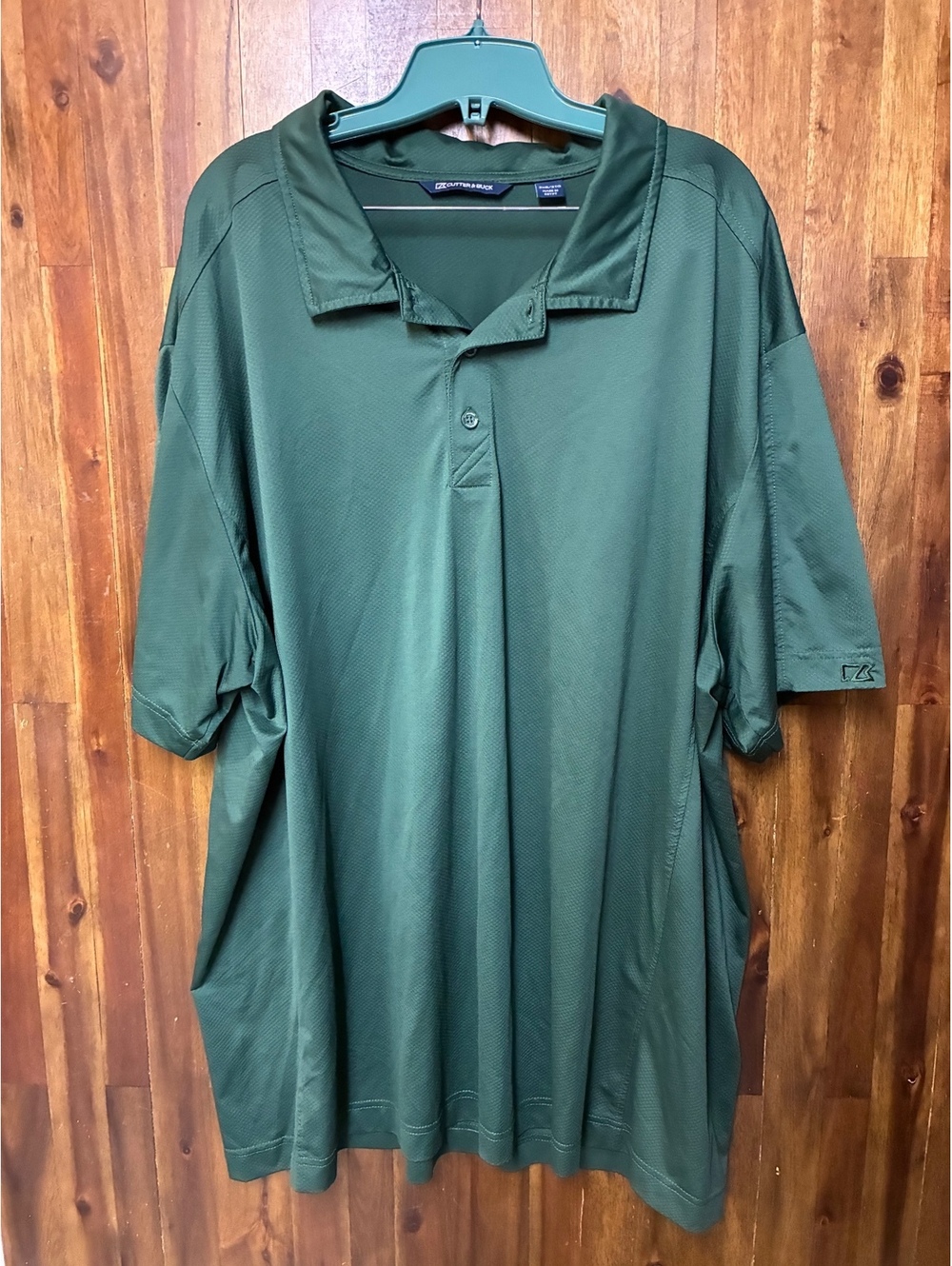 Cutter & Buck Mens 3XL Green Performance Polo Shirt Golf Gorpcore Big & Tall